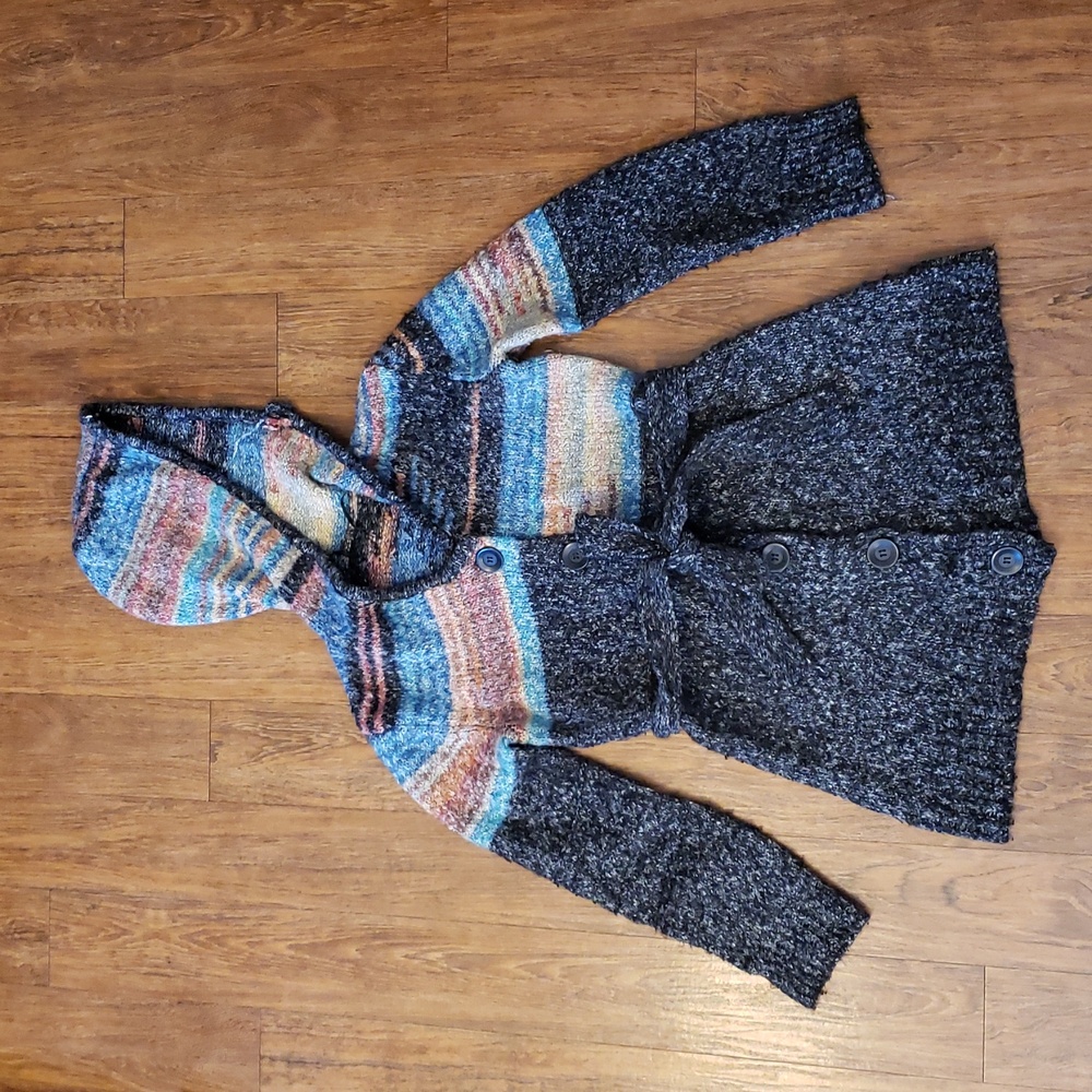 Multicolor, Heather Gray Hooded Sweater